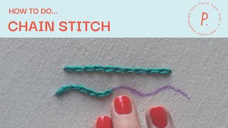 How to Chain Stitch  Embroidery Tutorial for Beginners [upl. by Aloise]