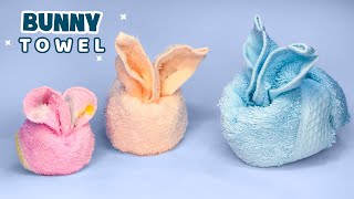 How to Fold a Towel Rabbit  Easy Towel Folding [upl. by Schluter]