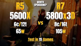 AMD Ryzen 5 5600X vs Ryzen 7 5800x3D  Test in 15 Games  Ultimate Comparison🔥 [upl. by Oyam]