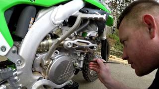 Break in oil change on my new Kx 450f Dirt bike [upl. by Curry]