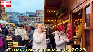 Copenhagen 🇩🇰 Christmas markets 2023  julemarked Denmark  Saturday 2 December  4k Walk jul [upl. by Ycniuqed493]