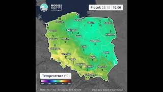 Prognoza temperatury powietrza na 8 godzin Model INCA PIĄTEK 25102024 short [upl. by Cristi]