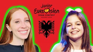 LETS REACT TO ALBANIAS SONG FOR JUNIOR EUROVISION 2024  NIKOL ÇABELI quotVALLËZOJquot [upl. by Chicky]