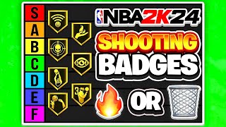 RANKING ALL THE SHOOTING BADGES IN TIERS ON NBA 2K24 [upl. by Ynnij]