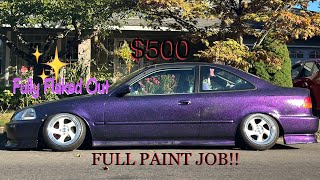 Civic FULL PAINT JOB w EYECANDY FLAKE [upl. by Naenej849]