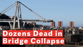 Genoa Bridge Collapse Dozens Dead As Desperate Search For Survivors Goes On [upl. by Attenov]