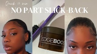 No Part SlickBack Bun on 4c NATURAL HAIR  quick hairstyle [upl. by Shea]