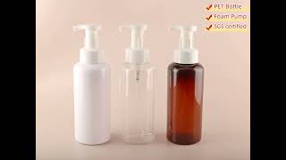 New arrival 500ml round PET foam pump dispenser bottleamber plastic bottleHand cleaning bottle [upl. by Notnyw]