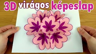 3D virágos képeslap készítése  Ajándékötlet 🎁  Manó kuckó [upl. by Felisha]