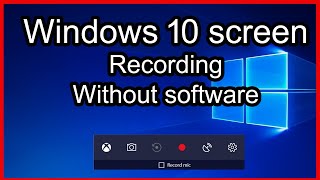 Windows 10 Screen Recorder  Screen Recording Game Bar Without Software Screen Recording windows 10 [upl. by Isborne]