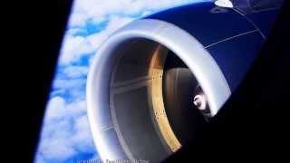 Flight Spotter View during Flight into Jet Engine ViewTurbine 850 Kmh and 10 000 meter high hoch [upl. by Limhaj]