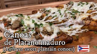 Canoa de Platano maduro en freidora de aire Airfryer Sweet Plantain canoes [upl. by Ilecara510]