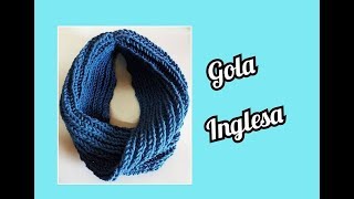 Gola Inglesa em Tricô 👉 Super Fácil [upl. by Edeline]