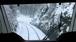 TRAIN TER NIMES  CLERMONT  VUE ARRIERE NEIGE ALLEYRAS  LANGEAC [upl. by Nixie]