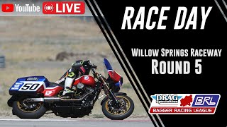 2023 Bagger Racing League Round 5  Willow Springs Raceway  Full Live Broadcast [upl. by Annaohj855]