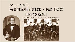 シューベルト 弦楽四重奏曲 第12番 ハ短調 Ｄ 703 「四重奏断章」 Schubert String Quartet No12 Cminor “Quartettsatz” [upl. by Fawna]