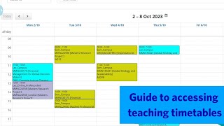 How to access your teaching timetables at Glasgow Caledonian University [upl. by Ynej290]