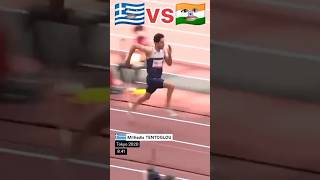 Greece🇬🇷vsIndia🇮🇳highspeedlongjump💪😈shorts youtubeshorts greece india highjump competition [upl. by Petie295]