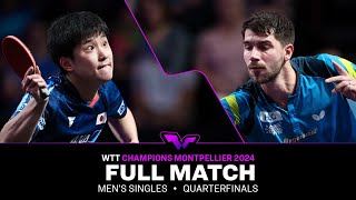 FULL MATCH  Tomokazu Harimoto vs Patrick Franziska  MS QF  WTTMontpellier 2024 [upl. by Nyladnar]