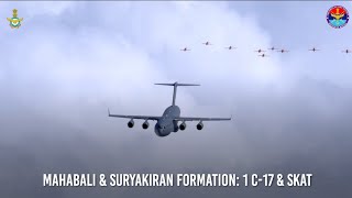 Indian Air Force Air Show 2024  Mahabali amp Suryakiran Formation 1 C17 Aircraft amp SKAT [upl. by Dole]