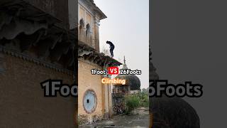 1Foot Vs 26Foots😨 CLIMBING parkour flip challenge enge [upl. by Enened]