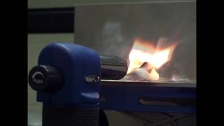 Movie S3 Horizontal combustibility testing of the noncoated PU foam [upl. by Nwahsem27]