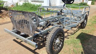 HOW TO MAKE MINI JEEP CAR WITH BIKES ENGINE P1 [upl. by Lamiv]