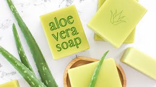 Making fresh aloe vera soap🌵 diy natural cold process recipe with homemade aloe gel [upl. by Auod175]