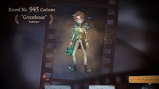 Identity V  THE EFFECTS ON THIS SKIN ARE NEXT LEVEL  Embalmer New Limited quotGreenhousequot Gameplay [upl. by Ydnas]