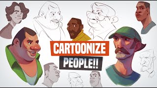 How to Cartoonize People From Photo References  Procreate [upl. by Elam404]