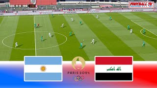 ARGENTINA vs IRAQ  Olympic Games 2024 Paris  Full Match All Goals  PES Gameplay [upl. by Nareht596]