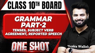 GRAMMAR PART2 TENSES SUBJECT VERB AGREEMENT REPORTED SPEECH in 1 Shot TheoryPYQs  Class 10 [upl. by Ita]