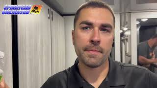 David Gravel discusses his Night 2 performance during the High Bank Nationals at Husets Speedway [upl. by Nilrev154]