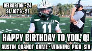 Delbarton 24 St Joes Mont 21  Week 9 Highlights  Austin Quandt GameWinning Pick Six [upl. by Aridan]