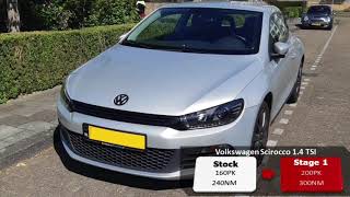 200HP VOLKSWAGEN SCIROCCO 14TSI Stock vs Stage 1 tuned acceleration  BERKPerformance [upl. by Ahseyn765]