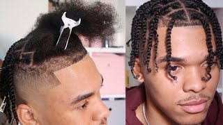 EASY TWO STRAND TWIST STYLE FOR MEN W HIGH TOP FADE [upl. by Airpac253]