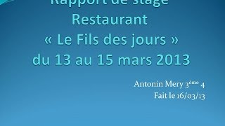 Rapport De Stage 3ème [upl. by Swamy]