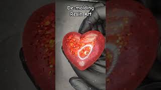 Demolding epoxy resin is satisfying epoxy mica powder amp glitter epoxy demolding demold heart [upl. by Nedloh813]