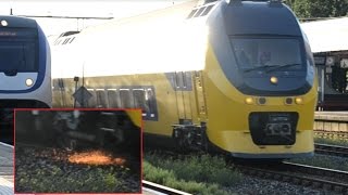 VIRM 9566 gaat op de noodrem op Station Weesp met vonken [upl. by Oilicec]