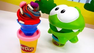 Play Doh Schule mit Om Nom Spielzeugvideo für Kinder [upl. by Zipnick136]