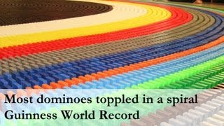 Guinness World Record  50500 dominoes toppled in a spiral Highlight version [upl. by Igal]