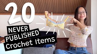 Trying on 20 NEVER Posted Crochet Items [upl. by Inneg]