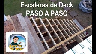 Como Construir Escaleras para un Deck Paso a Paso [upl. by Schmitz]