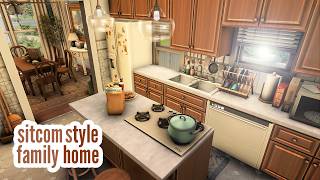 sitcom style family home \\ The Sims 4 CC speed build [upl. by Cirala]