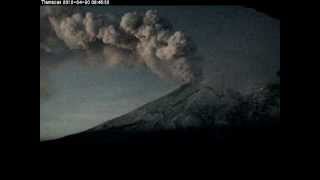 Spectacular Popocatépetl volcano eruptions  Puebla Mexico timelapse  April 1920 2012 [upl. by Brookner]