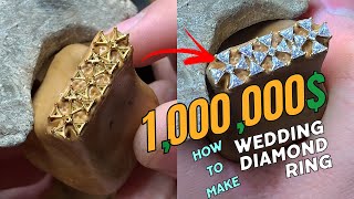 💥 making a luxury wedding ring with a trianglecut diamond💎 How to make a gold Ring [upl. by Bunce399]