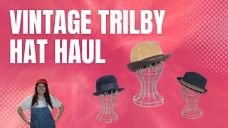 Vintage trilby hat haul from Ebay to resell A great way to find clothing job lots [upl. by Dielu]