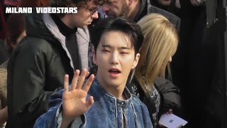 Hoshi SEVENTEEN with italian fans  Milan Fashion Week 21 february 2024 show Diesel [upl. by Fronnia]