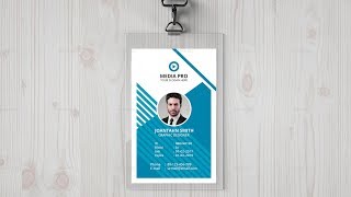 How to Design Company ID Card  Photoshop Tutorial [upl. by Gnuy]