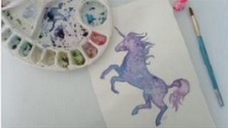 Unicorn Silhouette  Easy watercolor [upl. by Wise]